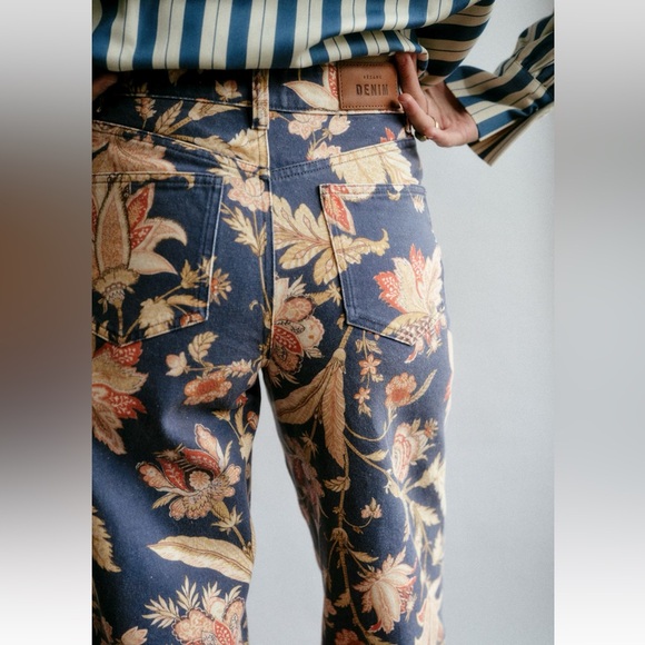 Sézane The Wide Leg Trouser- Never Ending Summer Print - Picture 3 of 6